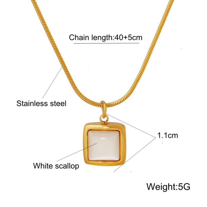 Wholesle Stainless Steel White Seashell Pendant