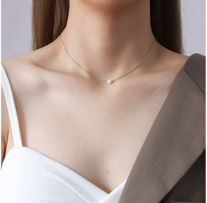 Wholesale Stainless Steel Pearl Pendant Necklace
