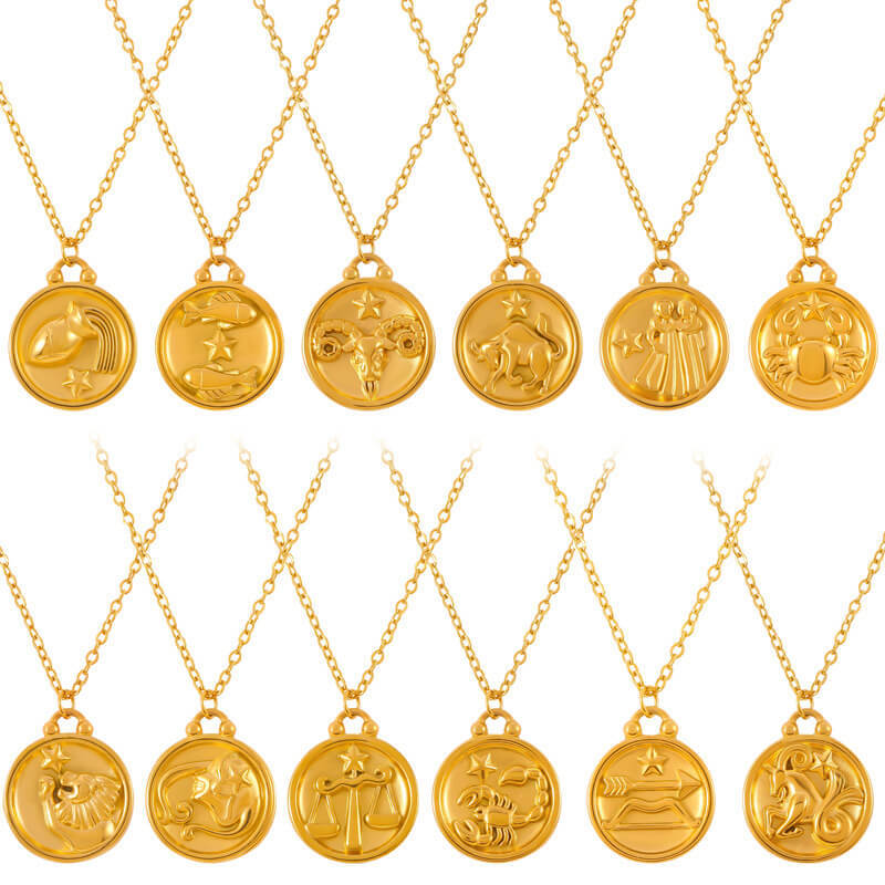 Wholesale Stainless Steel Zodiac Necklaces