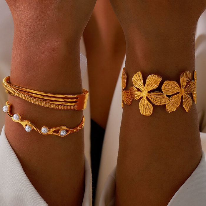 Wholesale Stainless Steel 18K Gold Plated Bangle