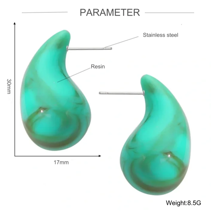 Wholesale Colorful Water Drops Resin Earrings