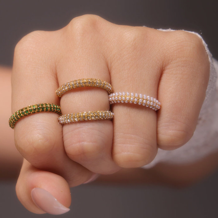 Wholesale Stainless Steel Ring with CZ