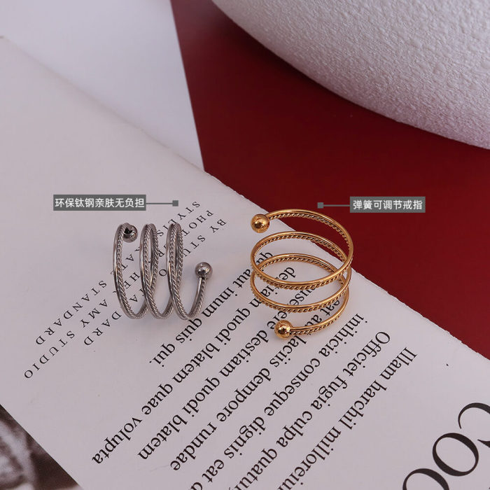 Wholesale Stainless Steel Double Spring Twist Ring