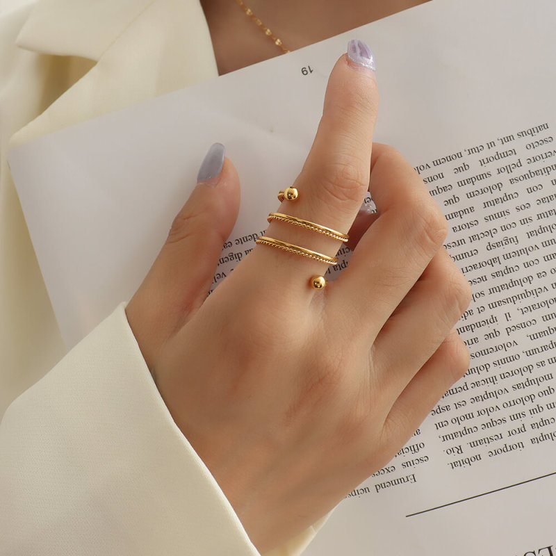 Wholesale Stainless Steel Double Spring Twist Ring