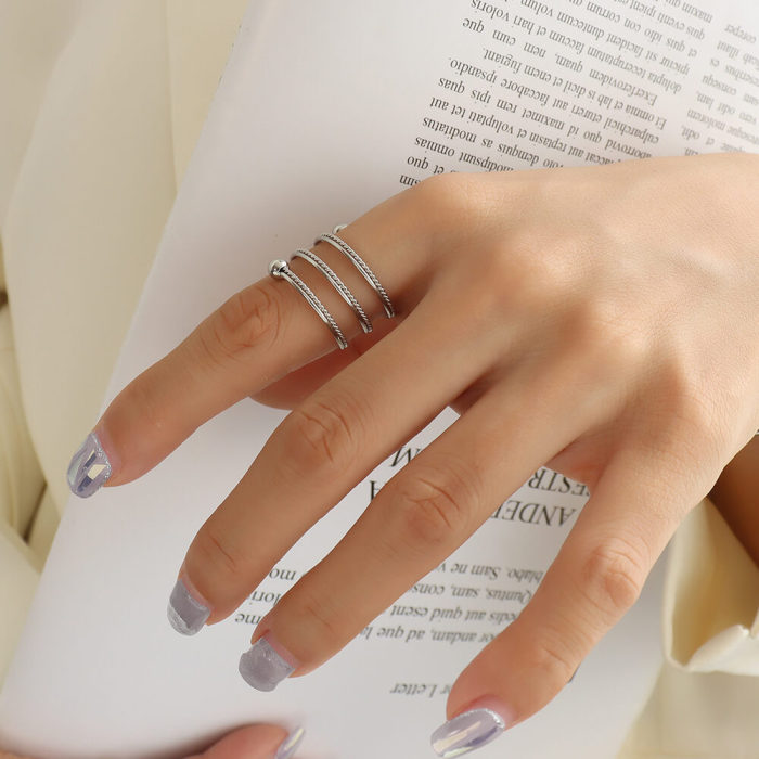 Wholesale Stainless Steel Double Spring Twist Ring