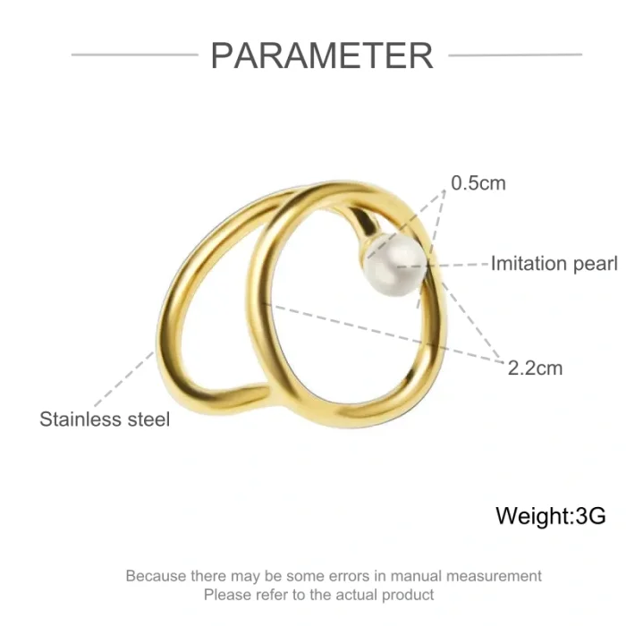 Wholesale Stainless Steel Imitation Pearl Fashion Ring