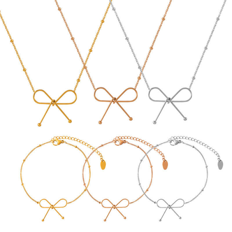 Wholesale Stainless Steel Ribbon Pendant Set