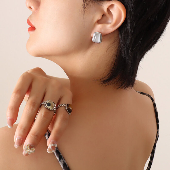 Wholesale Steel Cat's Eye Necklace Earrings Set