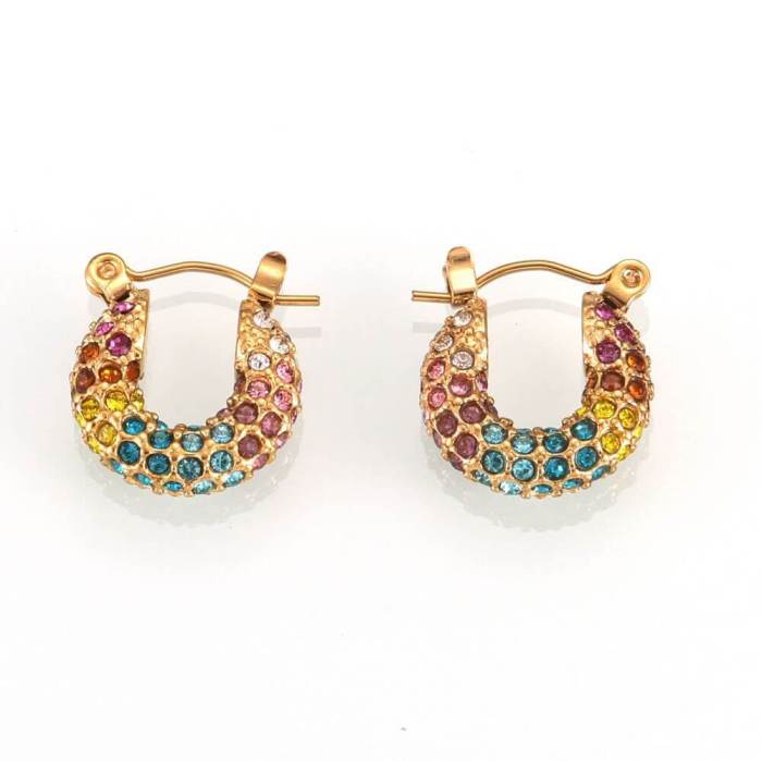 Wholesale Stainless Steel Full CZ Earring