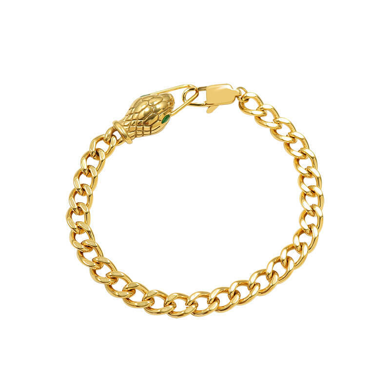 Wholesale Stainless Steel Snakehead Zirconia Eye Bracelet