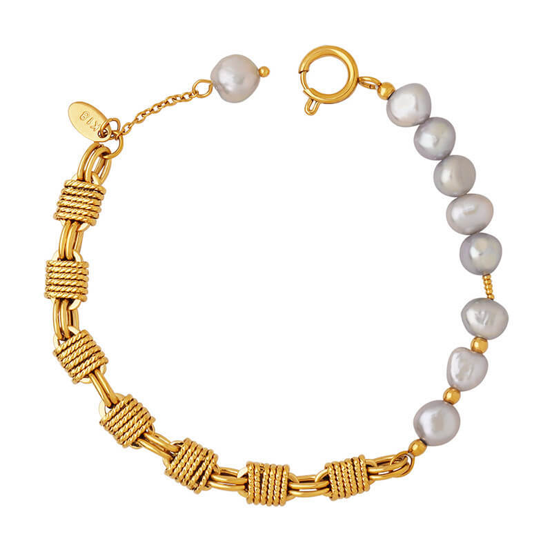 Wholesale Brass Chain and Pearl Bracelet