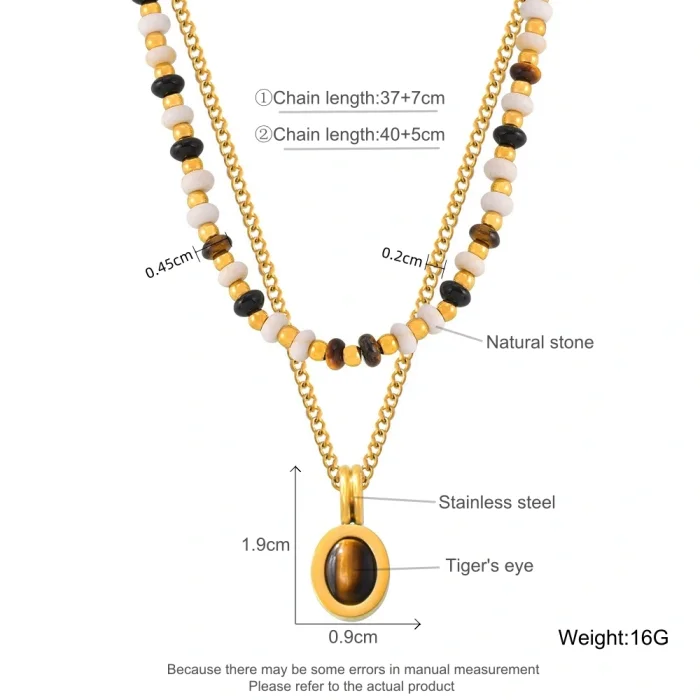 Wholesale Natural Stone Beads Stacking Chain Necklace