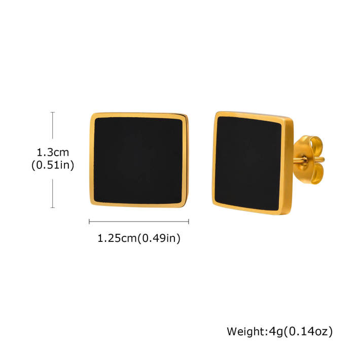 Wholesale Stainless Steel Square Stud Earrings