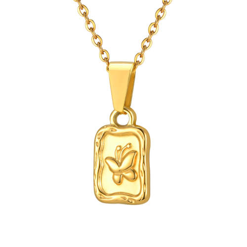 Wholesale Stainless Steel Butterfly Square Pendant