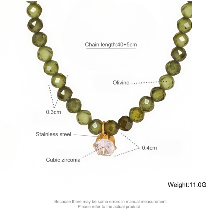 Wholesale Stainless Steel Green Minimalist Necklace