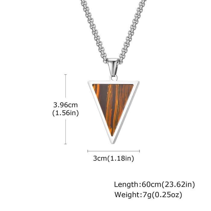 Wholesale Stainless Steel Triangle Turquoise Pendant