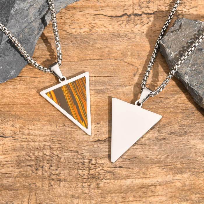 Wholesale Stainless Steel Triangle Turquoise Pendant