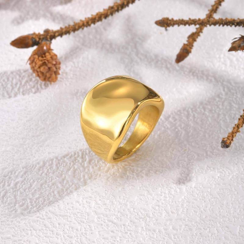 Wholesale Stainless Steel Glossy Gold Ring