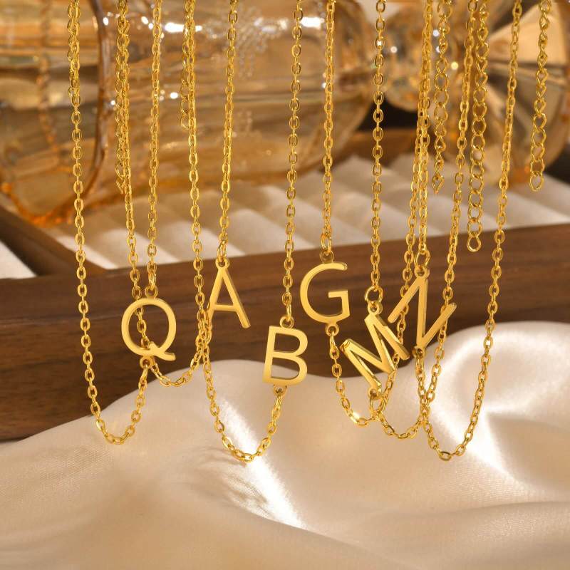 Wholesale Stainless Steel Initial Necklace