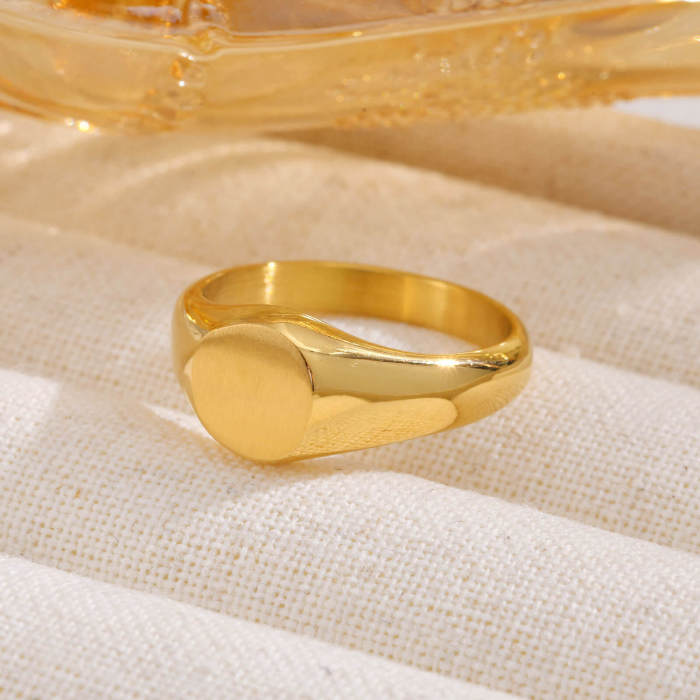 Wholesale Stainless Steel Round Signet Rings