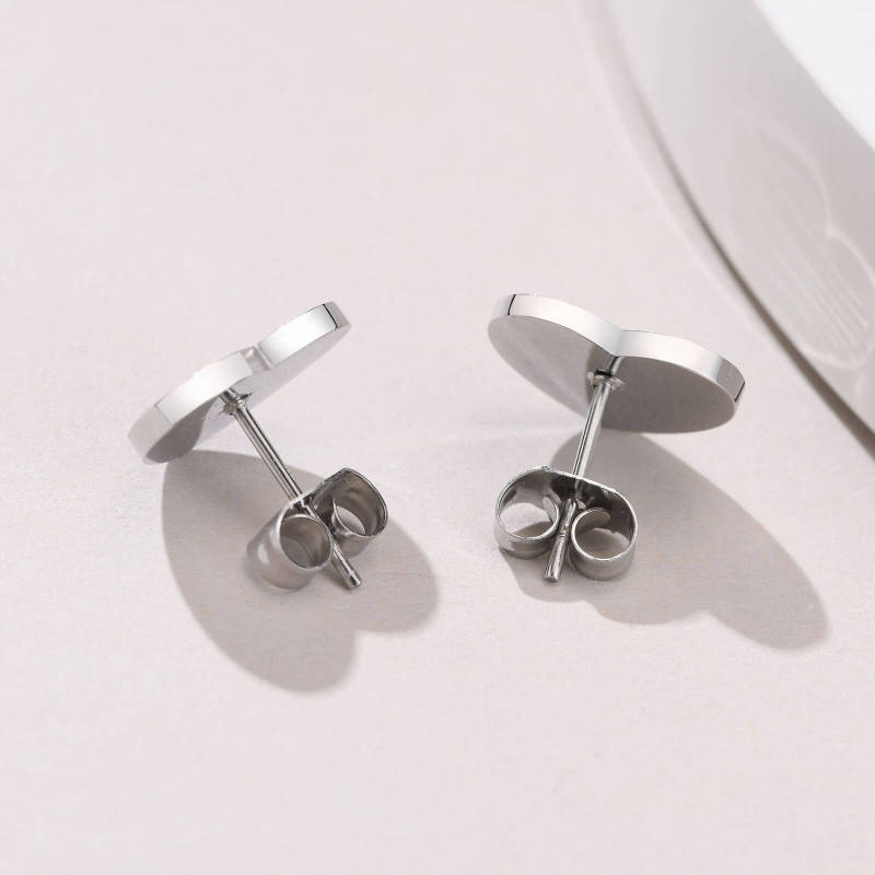 Wholesale Stainless Steel Rainbow Heart Earrings