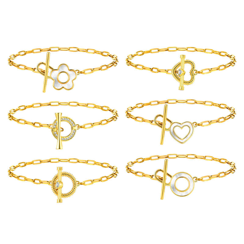 Wholesale Stainless Steel Chain Copper Heart Bracelet