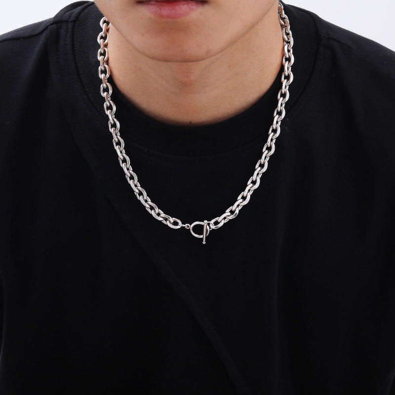 Wholesale Stainless Steel Men's OT Clasp Necklace