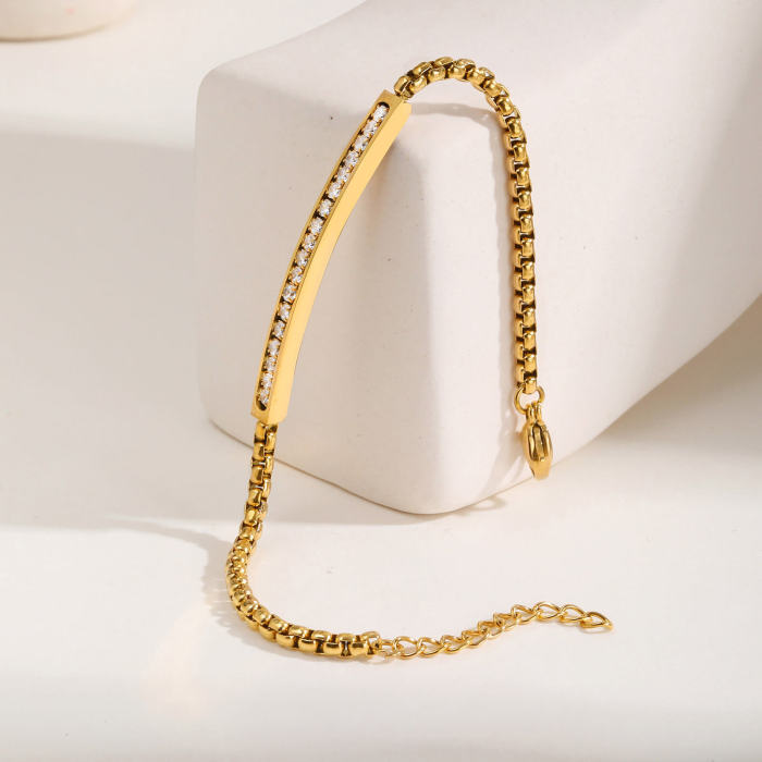 Wholesale Stainless Steel Couple Zirconia Bracelet