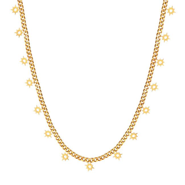 Wholesale Stainless Steel Sun Gold Necklace