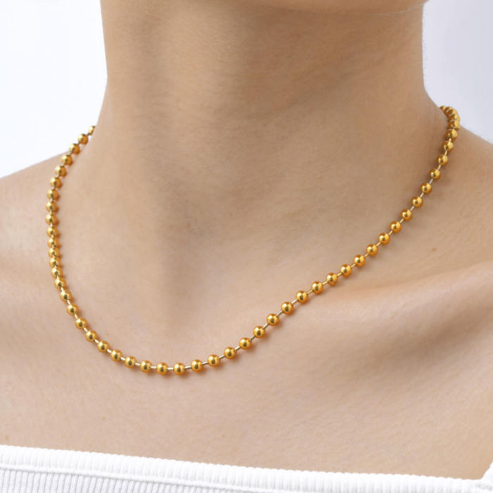 Wholesale Stainless Steel Bead Chain Necklace