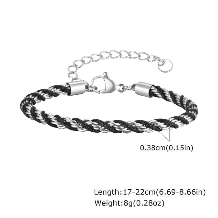 Wholesale Stainless Steel Braided Rope Twist Bracelet