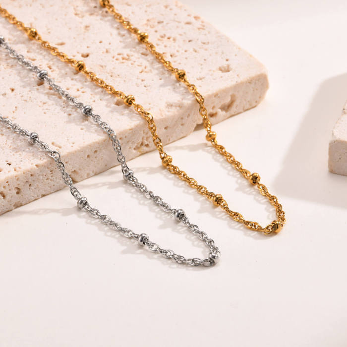 Wholesale Stainless Steel Chain and  Bead Necklace