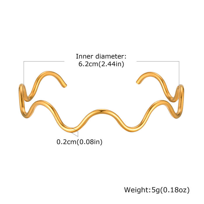 Wholesale Stainless Steel Wave Wire Necklace