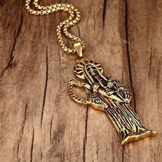 Stainless Steel Gold Plated Reaper Men Pendant