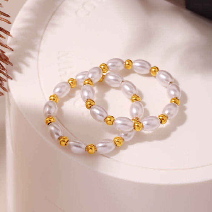 Wholesale Stainless Steel Bead and Pearl Ring