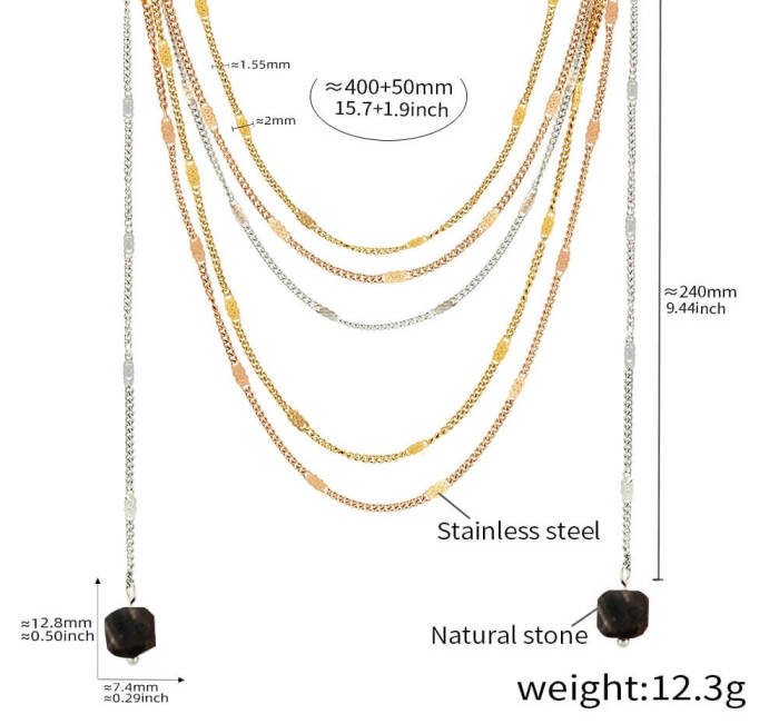Wholesale Stainless Steel Multi-Layered Chain Necklace