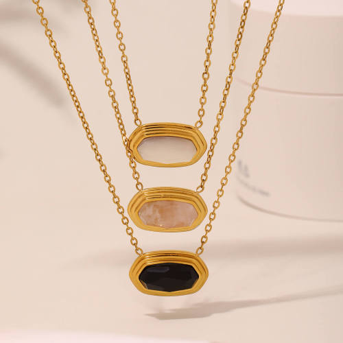 Wholesale Stainless Steel Onyx Necklace