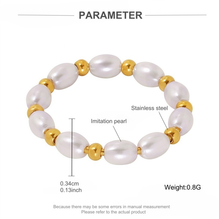 Wholesale Stainless Steel Bead and Pearl Ring