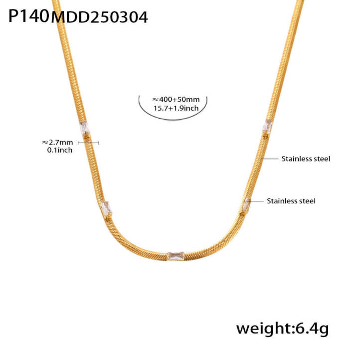 Wholesale Stainless Zirconia Blade Chain Stacking Necklace