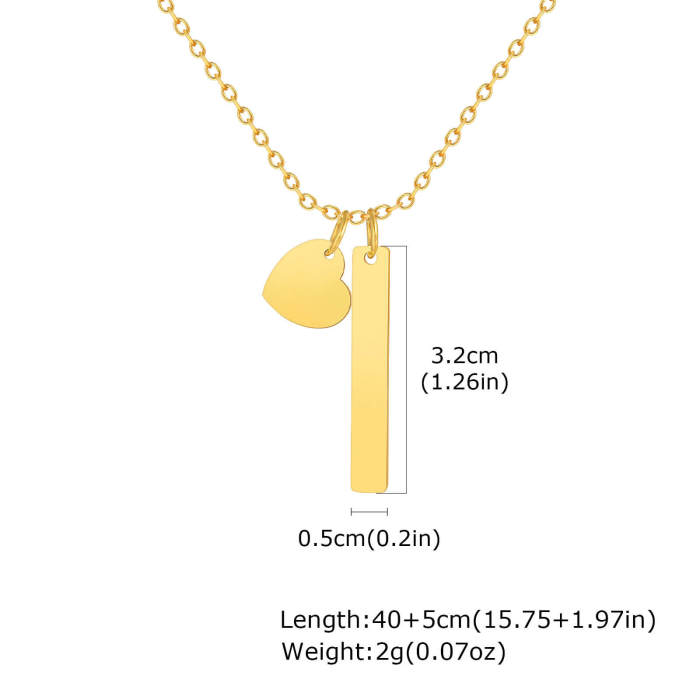 Wholesale Stainless Steel Engravable Bar Necklace