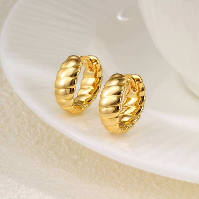 Wholesale Copper twisted U-shaped Earrings