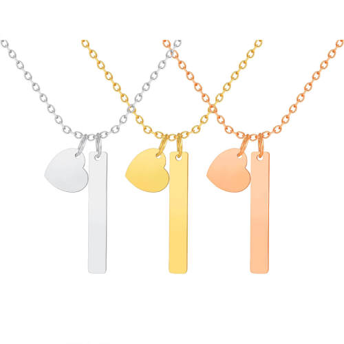 Wholesale Stainless Steel Engravable Bar Necklace