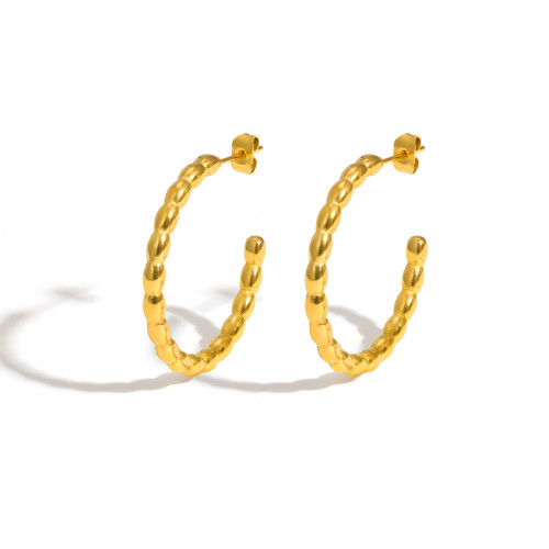 Wholesale Stainless Steel Rice Bead Earrings