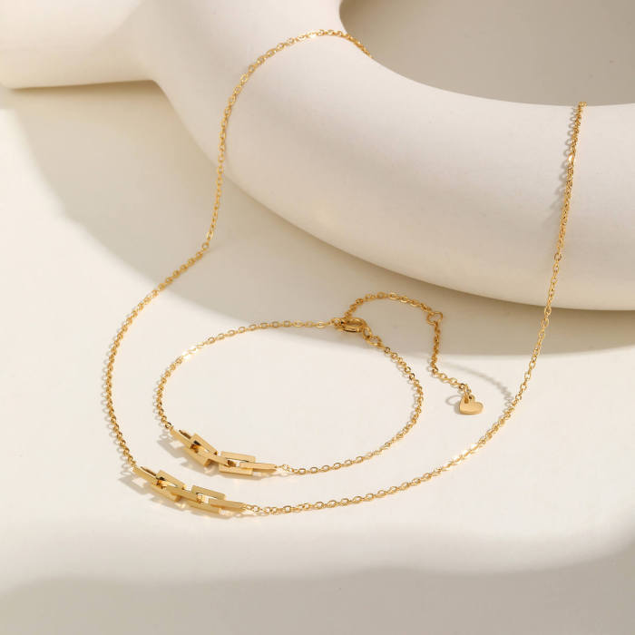 Wholesale Stainless Steel Women Necklace Bracelet Set