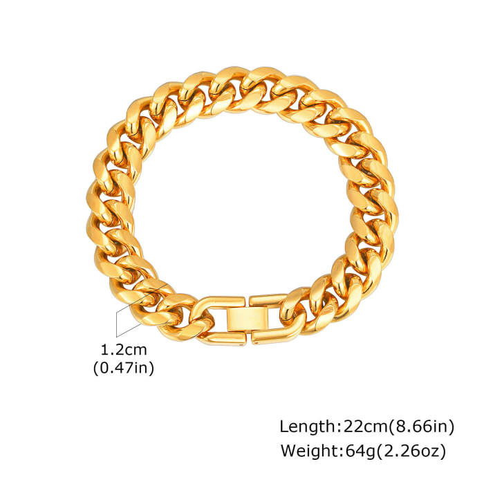 Wholesale Stainless Steel Cuban Chain Chunky Bracelet