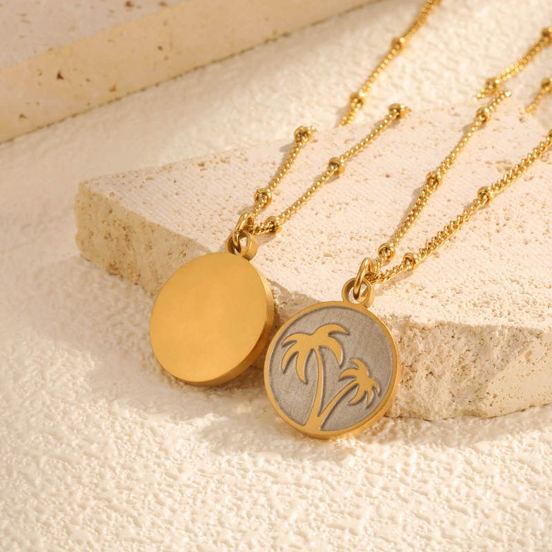 Wholesale Stainless Steel Palm Tree Necklace