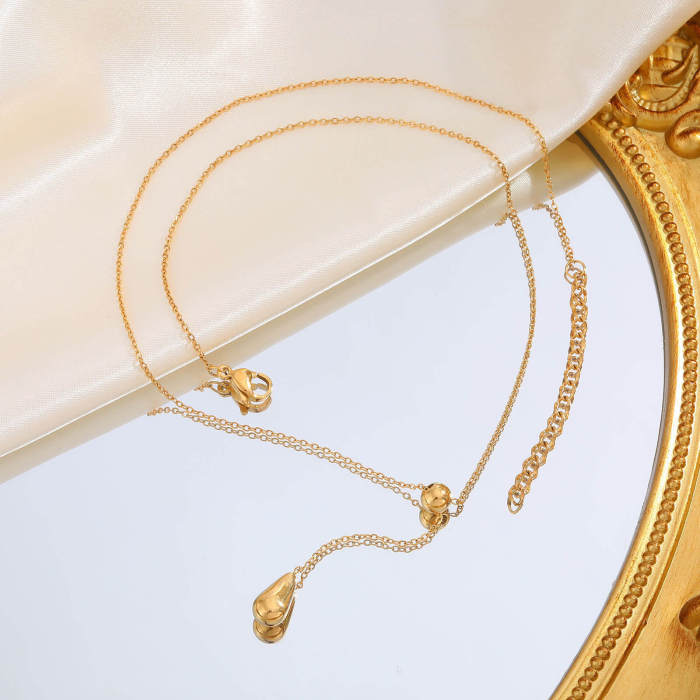 Wholesale Stainless Steel Teardrop Y Necklace