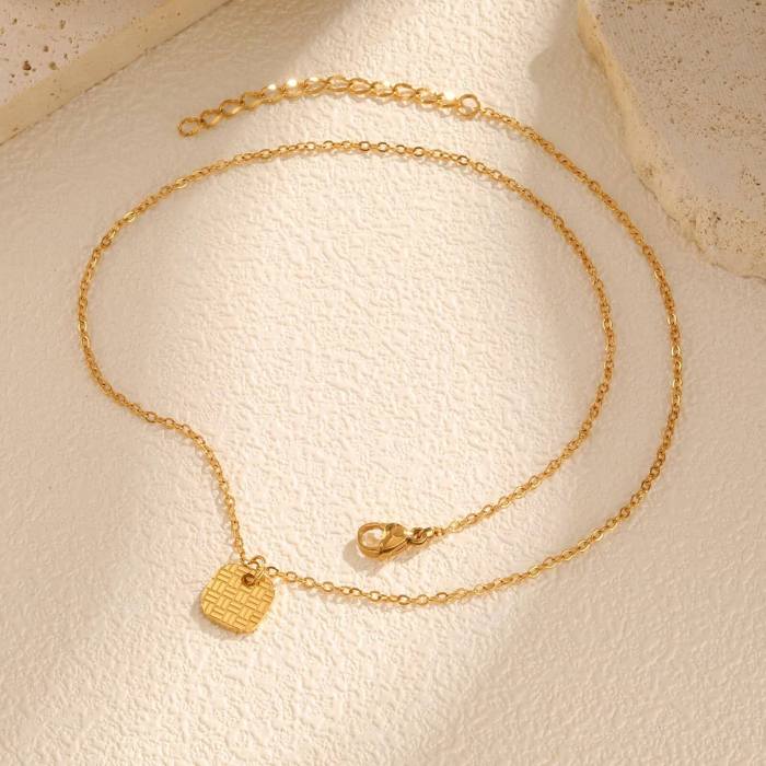 Wholesale Stainless Steel Small Square Necklace
