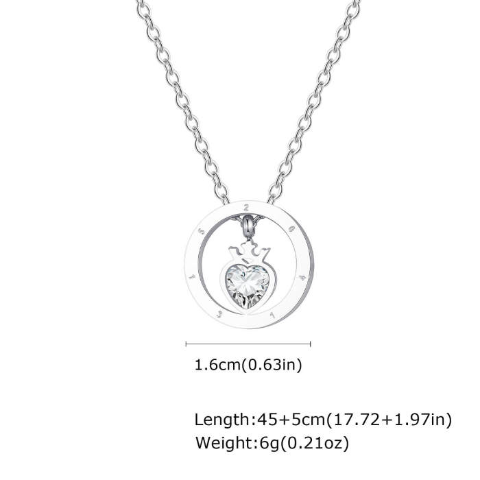 Wholesale Stainless Steel Zirconia Couple Necklace