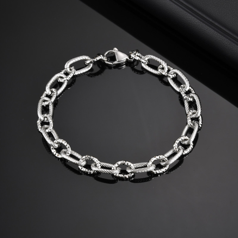 Wholesale Stainless Steel Embossed Loop Bracelet